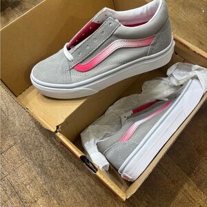 Vans Old Skool Gray and Pink Sneakers